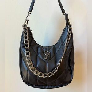 NWOT Steve Madden Hobo Stylish Black Quilted Chain Shoulder Bag